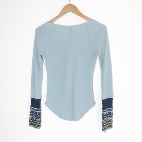 FREE PEOPLE Ski Lodge Crochet Cuff Thermal Top - Picture 8 of 8